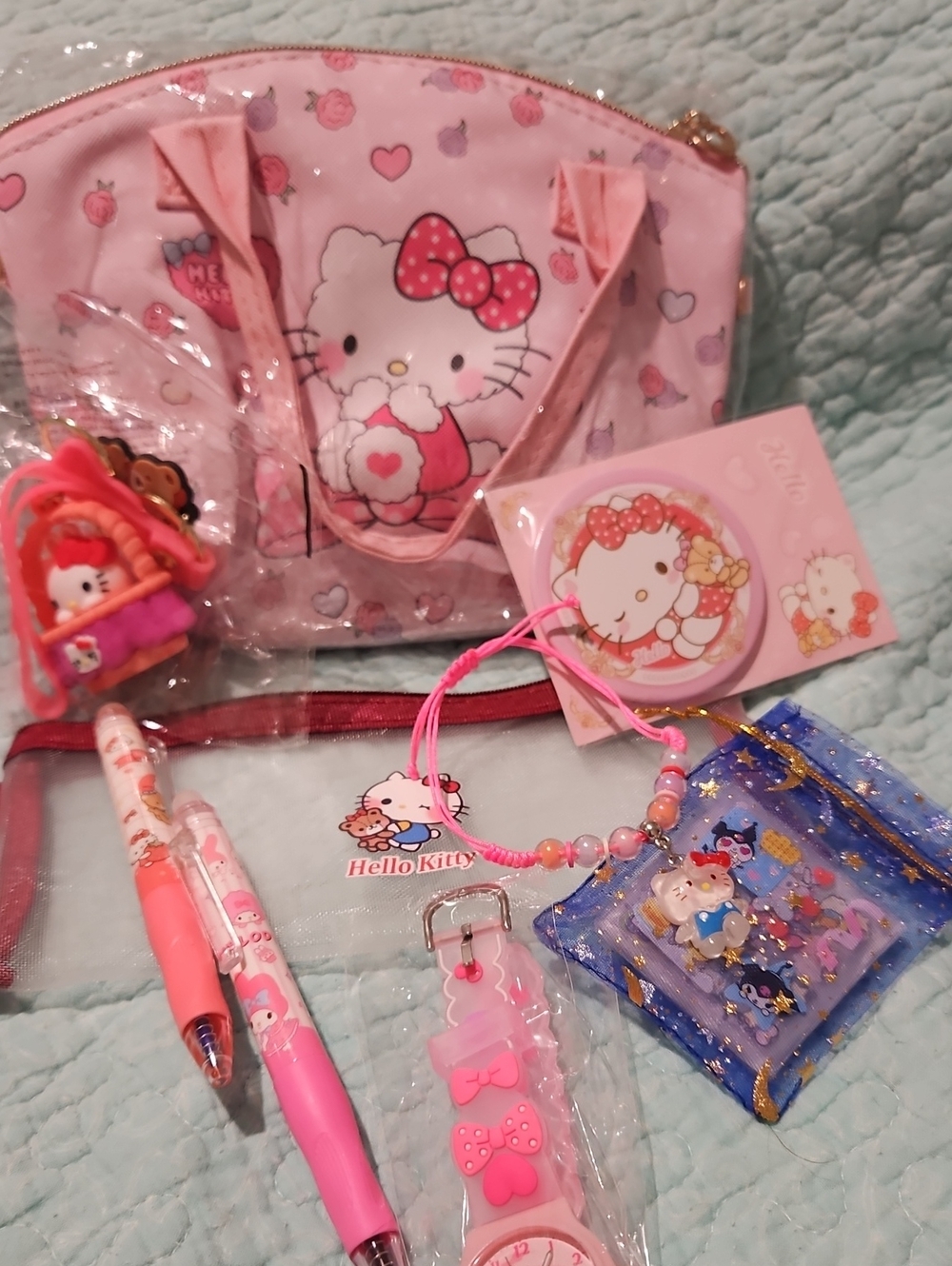 Hello Kitty Pink Accessories Tote and Stationery Set